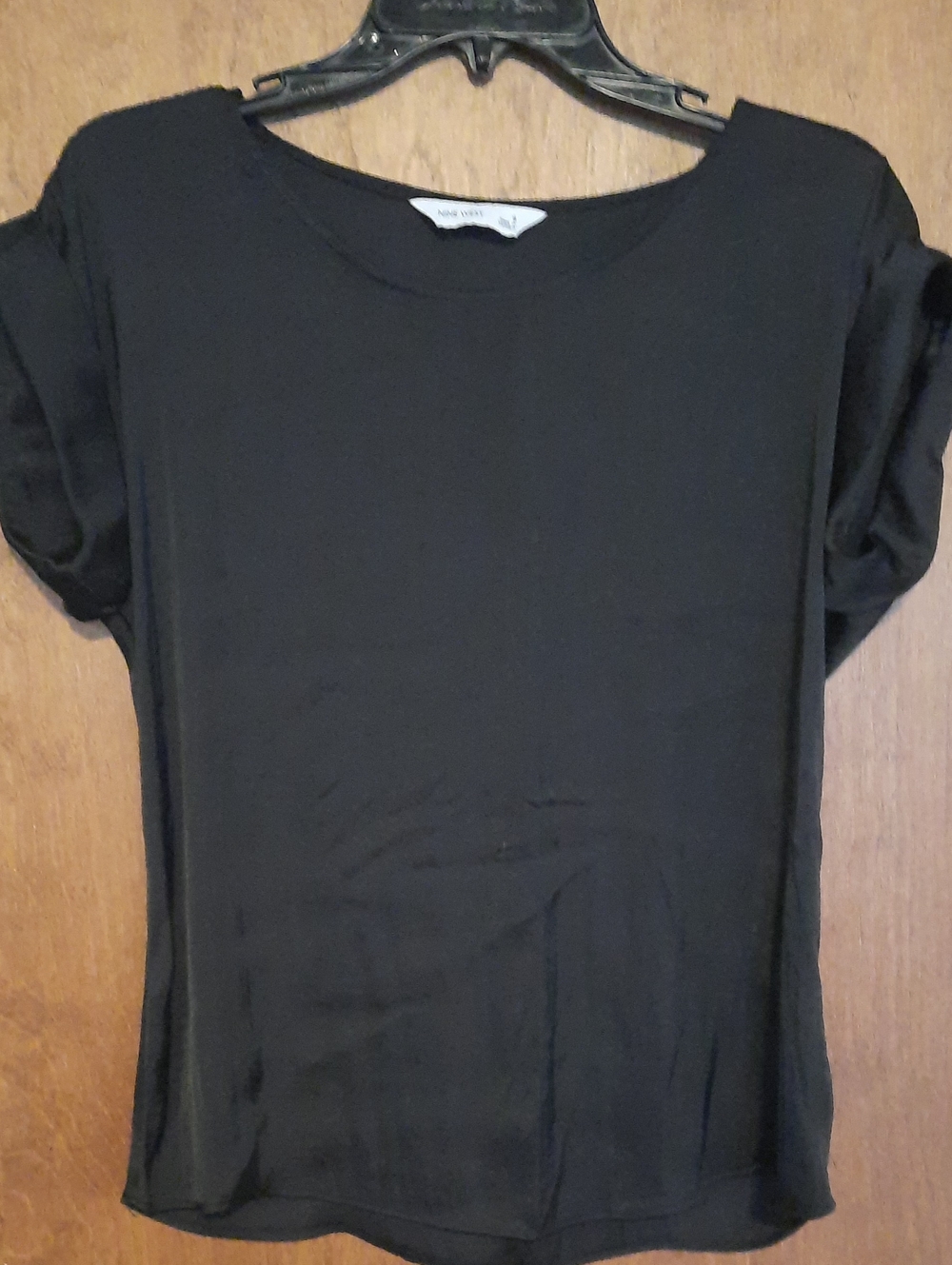 Nine West Black Short Sleeve Crew Neck Top